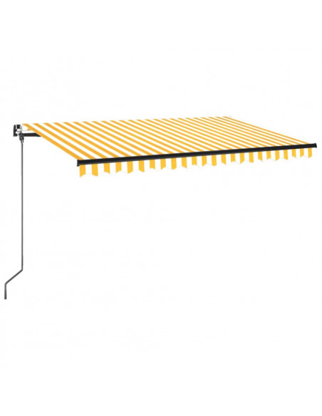 Tenda da Sole Retrattile Manuale 450x350 cm Gialla e Bianca