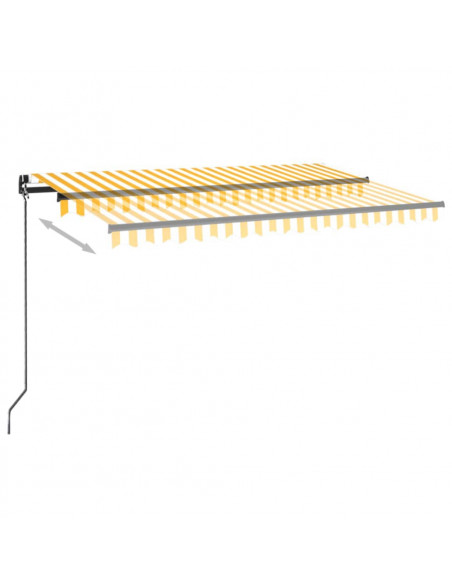 Tenda da Sole Retrattile Manuale 450x350 cm Gialla e Bianca