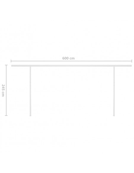 Tenda da Sole Retrattile Manuale con LED 6x3m Arancione Marrone