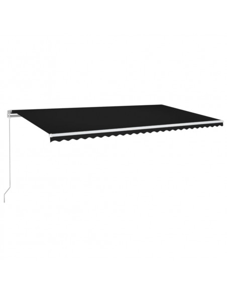 Tenda da Sole Retrattile Manuale con LED 600x300 cm Antracite