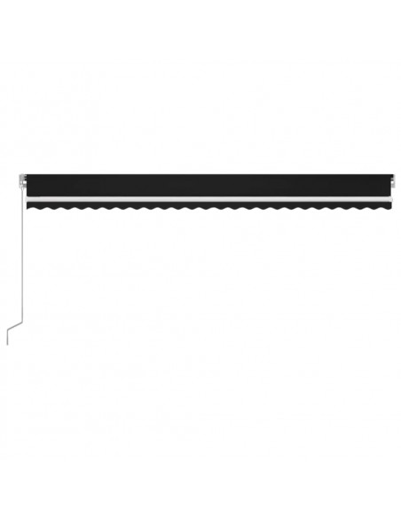 Tenda da Sole Retrattile Manuale con LED 600x300 cm Antracite