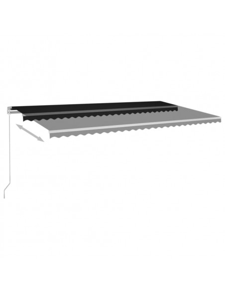 Tenda da Sole Retrattile Manuale con LED 600x300 cm Antracite