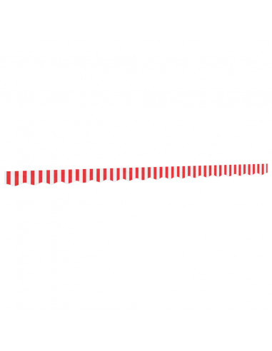 Tessuto Ricambio per Mantovana Tenda Righe Rosse Bianche 4,5 m