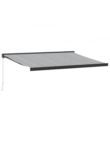 Tenda Retrattile Antracite e Bianca 4x3 m Tessuto e Alluminio