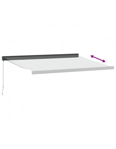 Tenda Retrattile Antracite e Bianca 4x3 m Tessuto e Alluminio