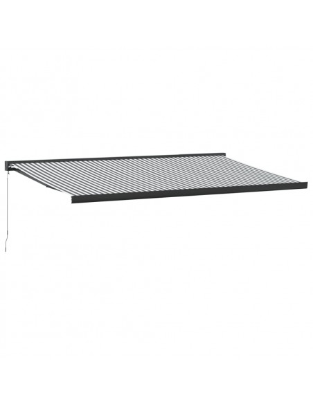 Tenda Retrattile Antracite e Bianca 5x3 m Tessuto e Alluminio