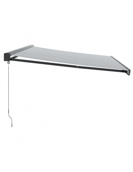 Tenda Retrattile Antracite e Bianca 5x3 m Tessuto e Alluminio