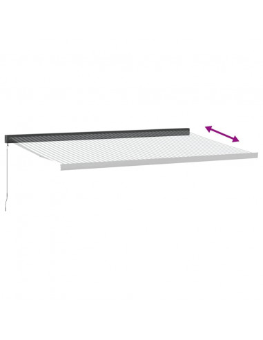 Tenda Retrattile Antracite e Bianca 5x3 m Tessuto e Alluminio