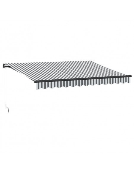 Tenda da Sole Retrattile Manuale con LED Antracite e Bianco