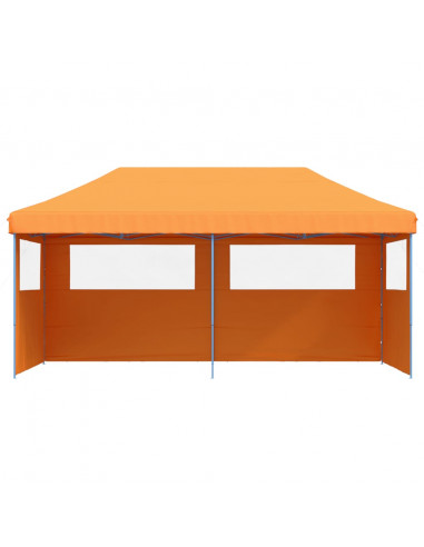 Tendone per Feste Pieghevole Pop-Up con 3 Pareti Arancione