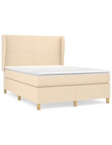 Giroletto a Molle con Materasso Crema 140x19 cm in Tessuto