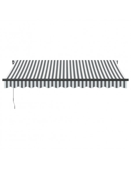 Tenda da Sole Retrattile Manuale con LED Antracite e Bianco