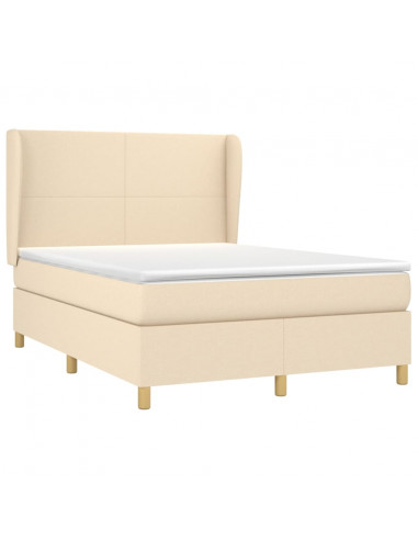 Giroletto a Molle con Materasso Crema 140x19 cm in Tessuto