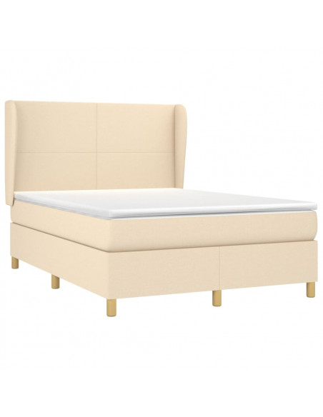 Giroletto a Molle con Materasso Crema 140x19 cm in Tessuto