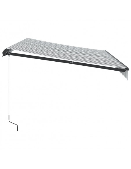 Tenda da Sole Retrattile Manuale con LED Antracite e Bianco