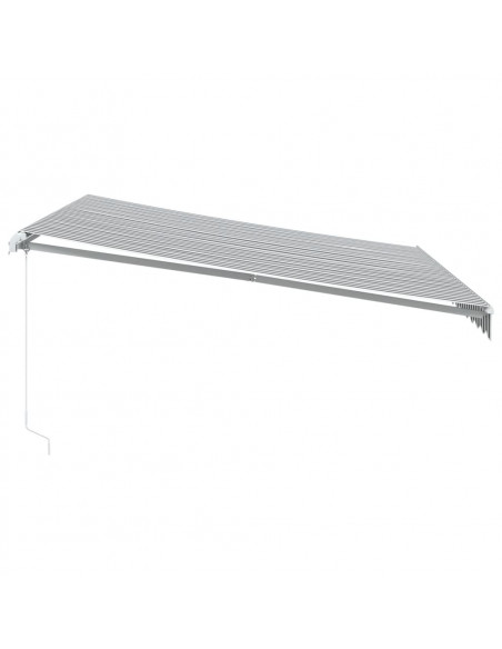 Tenda da Sole Retrattile Manuale Antracite e Bianco 400x300 cm