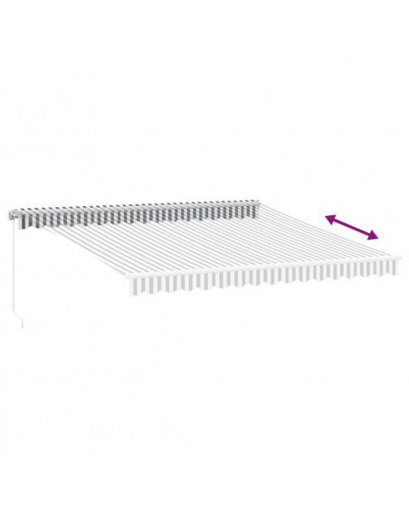 Tenda da Sole Retrattile Manuale Antracite e Bianco 400x300 cm