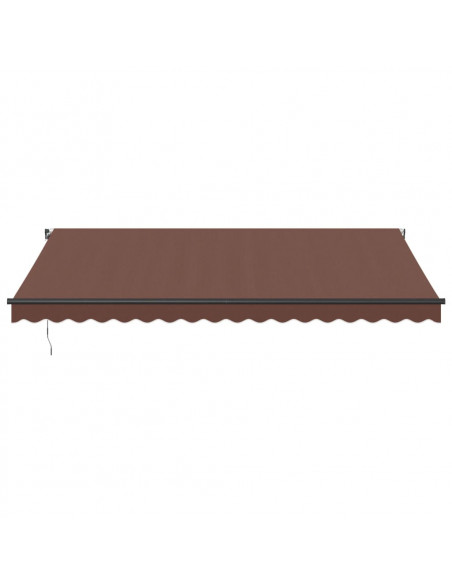 Tenda da Sole Retrattile Manuale con LED Marrone 450x350 cm