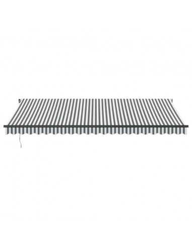 Tenda Retrattile Manuale con LED Antracite/ Bianco 500x300 cm