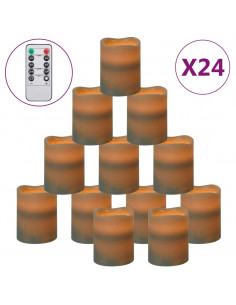 Candele Senza Fiamma a LED 24 pz Bianco Caldo con Telecomando 2