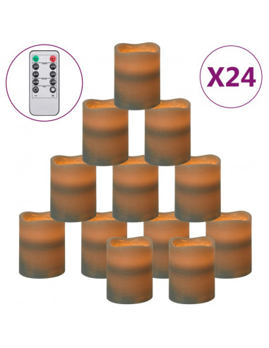 Candele Senza Fiamma a LED 24 pz Bianco Caldo con Telecomando