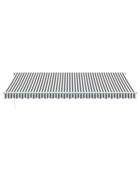 Tenda Retrattile Manuale con LED Antracite e Bianco 500x350 cm