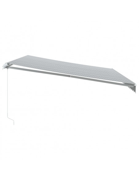Tenda Retrattile Manuale con LED Antracite e Bianco 500x350 cm