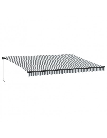 Tenda Retrattile Manuale con LED Antracite e Bianco 500x350 cm