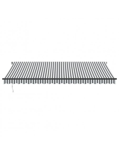 Tenda Retrattile Manuale con LED Antracite e Bianco 500x350 cm