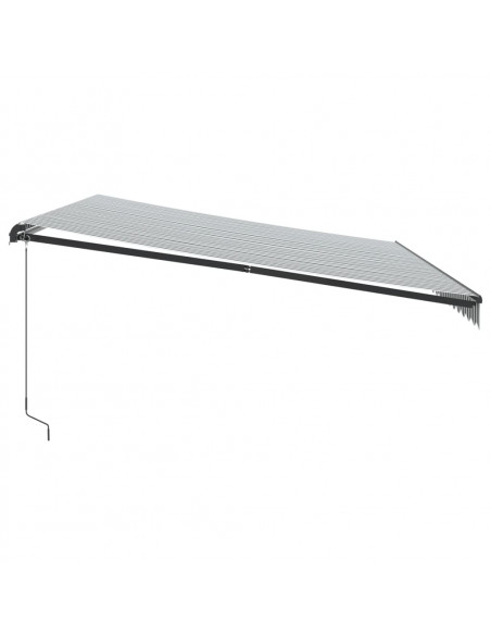 Tenda Retrattile Manuale con LED Antracite e Bianco 500x350 cm
