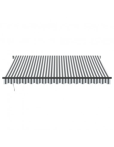 Tenda da Sole Retrattile Manuale Antracite e Bianco 400x350 cm