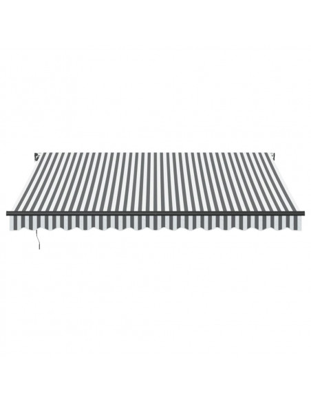 Tenda da Sole Retrattile Manuale Antracite e Bianco 400x350 cm