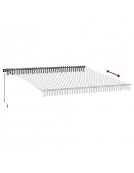 Tenda da Sole Retrattile Manuale Antracite e Bianco 400x350 cm