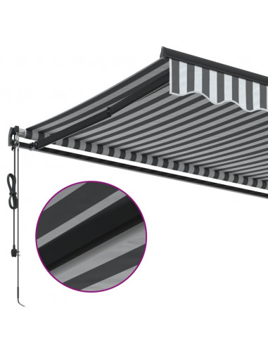 Tenda Retrattile Automatica LED Antracite e Bianco 600x350 cm