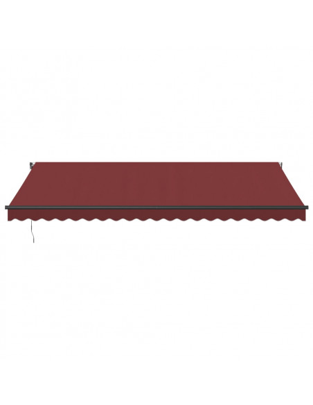 Tenda da Sole Retrattile Manuale con LED Bordò 500x300 cm