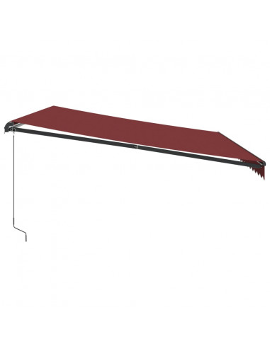 Tenda da Sole Retrattile Manuale con LED Bordò 500x300 cm