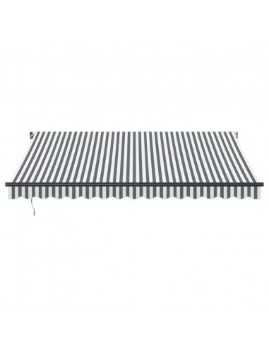 Tenda da Sole Retrattile Manuale Antracite e Bianco 400x300 cm