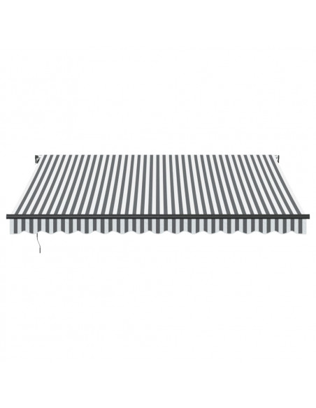 Tenda da Sole Retrattile Manuale Antracite e Bianco 400x300 cm