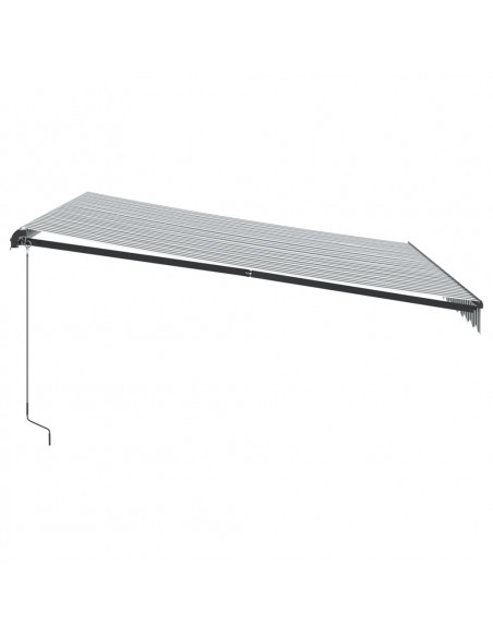 Tenda da Sole Retrattile Manuale Antracite e Bianco 400x300 cm