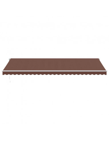 Tenda da Sole Retrattile Manuale con LED Marrone 600x300 cm