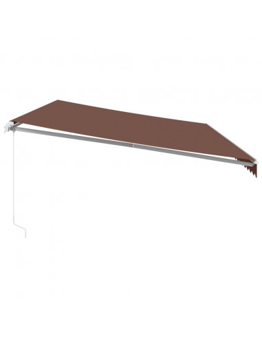 Tenda da Sole Retrattile Manuale con LED Marrone 600x300 cm
