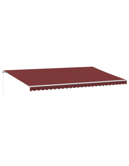 Tenda da Sole Retrattile Manuale con LED Bordò 600x300 cm