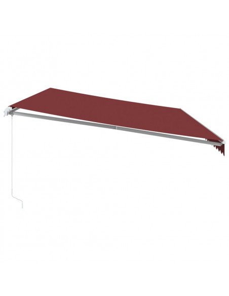Tenda da Sole Retrattile Manuale con LED Bordò 600x300 cm