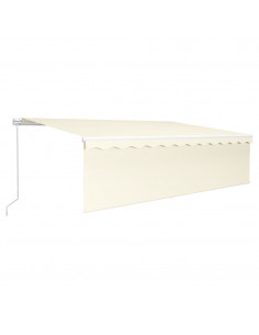 Tenda Sole Retrattile Manuale Parasole LED 5x3 m Crema 2