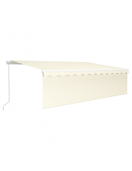 Tenda Sole Retrattile Manuale Parasole LED 5x3 m Crema