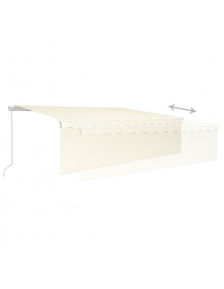 Tenda Sole Retrattile Manuale Parasole LED 5x3 m Crema