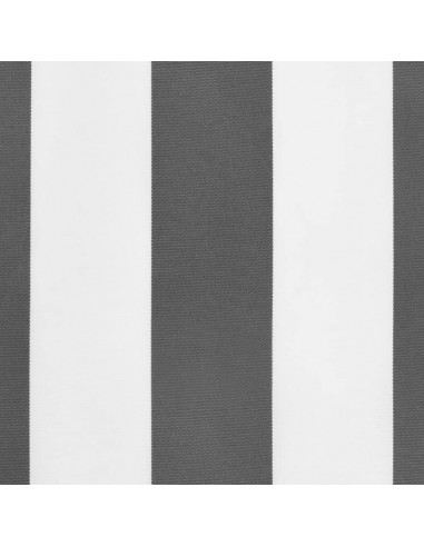 Tessuto Ricambio Mantovana Tenda Antracite e Strisce Bianche 5m