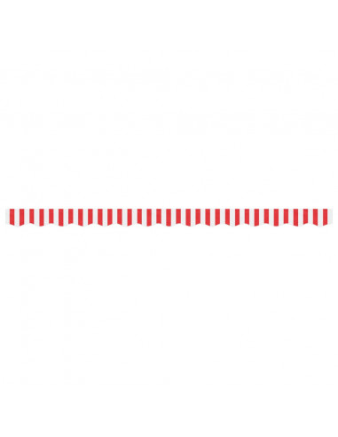 Tessuto Ricambio per Mantovana Tenda Righe Rosse Bianche 3,5 m