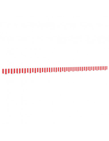 Tessuto Ricambio per Mantovana da Tenda Righe Rosse Bianche 5 m