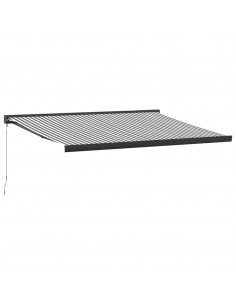 Tenda Retrattile Antracite e Bianca 4,5x3 m Tessuto e Alluminio 2